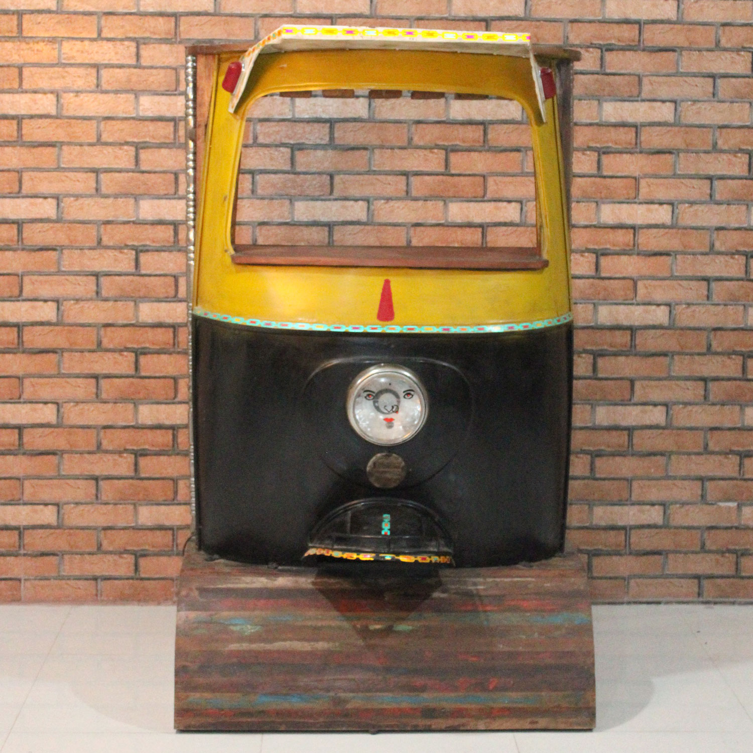 Tuk-Tuk Bar Counter with 2 Drawers, Bottle & Glass Holder - popular handicrafts